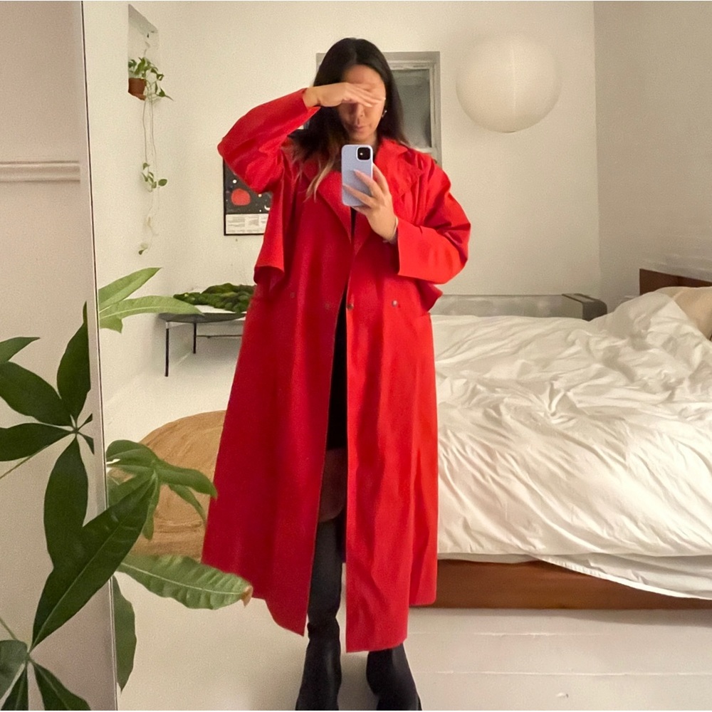 Vintage Red Trench Jacket